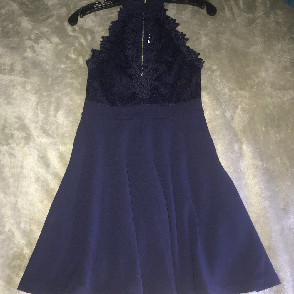 Navy Blue Halter Dress